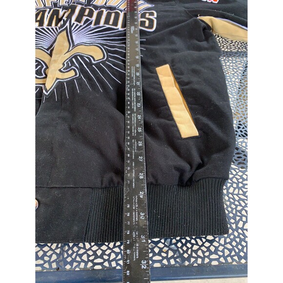 New Orleans Super Bowl  XLIV Champions Embroidered Double Sided NFL Jacket XL - Picture 6 of 9